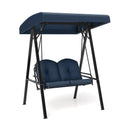 2-Person Outdoor Porch Swing with A-Shaped Metal Stand and Adjustable Canopy by LJGDeals