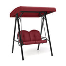 2-Person Outdoor Porch Swing with A-Shaped Metal Stand and Adjustable Canopy by LJGDeals