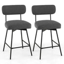 25 Inch 2-Piece Modern Upholstered Bar Stools with Back and Footrests by LJGDeals