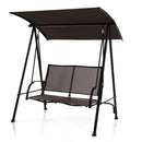 2-Seat Outdoor Canopy Swing with Comfortable Fabric Seat and Heavy-duty Metal Frame by LJGDeals