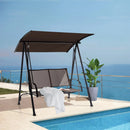 2-Seat Outdoor Canopy Swing with Comfortable Fabric Seat and Heavy-duty Metal Frame by LJGDeals