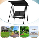 2-Seat Outdoor Canopy Swing with Comfortable Fabric Seat and Heavy-duty Metal Frame by LJGDeals