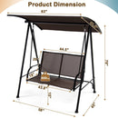 2-Seat Outdoor Canopy Swing with Comfortable Fabric Seat and Heavy-duty Metal Frame by LJGDeals