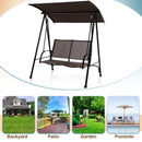 2-Seat Outdoor Canopy Swing with Comfortable Fabric Seat and Heavy-duty Metal Frame by LJGDeals