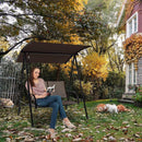 2-Seat Outdoor Canopy Swing with Comfortable Fabric Seat and Heavy-duty Metal Frame by LJGDeals
