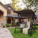 2-Seat Outdoor Canopy Swing with Comfortable Fabric Seat and Heavy-duty Metal Frame by LJGDeals