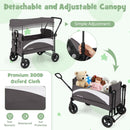 2-Seat Stroller Wagon with Adjustable Canopy and Handles