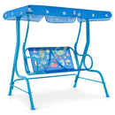 2-Seater Kids Patio Swing with Metal Stand and Adjustable Canopy-Navy by LJGDeals