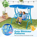 2-Seater Kids Patio Swing with Metal Stand and Adjustable Canopy-Navy by LJGDeals