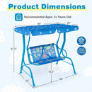 2-Seater Kids Patio Swing with Metal Stand and Adjustable Canopy-Navy by LJGDeals