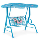 2-Seater Kids Patio Swing with Metal Stand and Adjustable Canopy-Navy by LJGDeals