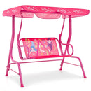 2-Seater Kids Patio Swing with Metal Stand and Adjustable Canopy-Navy by LJGDeals