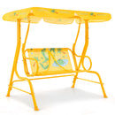 2-Seater Kids Patio Swing with Metal Stand and Adjustable Canopy-Navy
