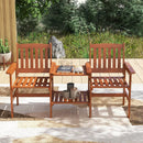 2-Seater Outdoor Patio Furniture Set with 1.57 Inch Umbrella Hole by LJGDeals