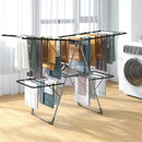 2-Tier Clothes Drying Rack with 33 Drying Rails and Height Adjustable Gullwings by LJGDeals