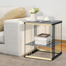 2-Tier Metal Side End Table with Removable Shelf-Gray by LJGDeals