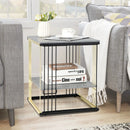 2-Tier Metal Side End Table with Removable Shelf-Gray by LJGDeals