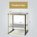 2-Tier Metal Side End Table with Removable Shelf-Gray by LJGDeals