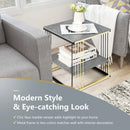 2-Tier Metal Side End Table with Removable Shelf-Gray by LJGDeals
