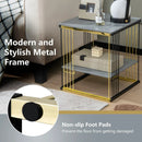 2-Tier Metal Side End Table with Removable Shelf-Gray by LJGDeals