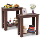 2-Tier Modern Compact End Table with Storage Shelf by LJGDeals