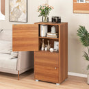 2-Tier Modern Style Nightstand with Drawer and Open Shelf-Walnut by LJGDeals