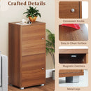 2-Tier Modern Style Nightstand with Drawer and Open Shelf-Walnut by DirectDeals