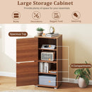 2-Tier Modern Style Nightstand with Drawer and Open Shelf-Walnut by LJGDeals