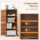 2-Tier Modern Style Nightstand with Drawer and Open Shelf-Walnut by DirectDeals