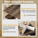 2-Tier Square Coffee Table with 4 Storage Compartments-Walnut by LJGDeals