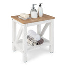 2-tier Waterproof Shower Bench with Storage Shelf-Brown by LJGDeals