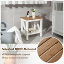 2-tier Waterproof Shower Bench with Storage Shelf-Brown by LJGDeals