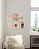 Vintage beige gallery wall