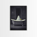 Ghost Bathroom Canvas, Dark Romantic Ghost Standing in Bathroom Creepy,  Ghost in the Bath tub Wall Art Halloween Canvas, Funny Halloween