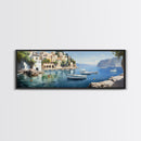The Italian Coast - Framed Canvas Print - Beautiful Wall Art - Nautical Decor - Italian Painting Print - Sunset in Italy