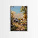 Autumn Farmhouse Harvest Scene With Pumpkins Framed Canvas Print Fall Wall Art Seasonal Home Decor Thanksgiving Wall Art Rustic Gift Idea