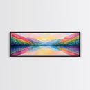 Abstract Watercolor Painting Landscape, Canvas Print, Rainbow Landscape Painting, Nursery Decor, Above Sofa Art