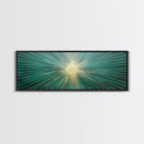 Boho Sunburst Canvas Print, Retro Vibes, Eclectic Wall Art, Large and Wide Horizontal Panoramic Framed Canvas, Minimalist Above Bed Decor