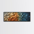 The Beach as Cubes - Framed Canvas Print - Abstract Geometric Patterns Wall Art