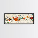 Retro Atomic Age Inspired Abstract Art, Framed Canvas Print, Solar System in Abstract, Mid-century modern Inspired Vintage Art