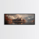 Dark Moonlit Gothic Castle, Framed Canvas Print, Dark Fantasy Painting, Dark Academia, Ready To Hang Art, Moody Decor