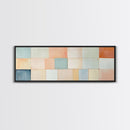 Modern Abstract Framed Canvas | Minimalist Mid Century Modern Wall Art | Large Horizontal Ultra Wide Framed Canvas | MCM Decor