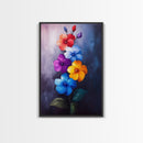 Wild Flower Painting Print On Canvas, Wood Framed Wall Art, Original Art, Flowers Painting, Botanical Print, Modern Art, Living Room Wall Art