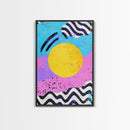 Pink and Turquoise Sunset, Preppy Wall Art, Framed Canvas Print, Feminine Dorm Room Preppy Wall Art, Apartment Decor