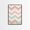 Watercolor Abstract Chevrons Art Print, Framed Canvas Print, Abstract Art Print, Modern Abstract, MCM, Midcentury Modern Decor