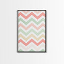 Chevron Zig Zag Pastel Wall Art, Geometric Wood Framed Wall Art, Decorative Wall Accent, Mosaic Wall Decor, Boho Art