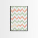 Pastel Chevron Zig Zag Pattern Wall Art, Mid Century Modern Boho Style Home Decor, Living Room Wall Hanging