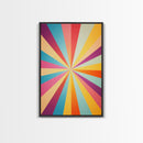 Quill Grey, Saffro Yellow, Rouge and Turquoise Mid Century Modern Wall Art, Star Burst Light Speed Tunnel, Boho Abstract Home Decor