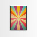 Sea Green, Rouge,Yellow Orange and Sea Green Abstract Art, Framed Canvas Print, Mid-Century Modern Wall Art, Boho Minimalist