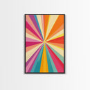 Tahiti Gold, Light Tan, Carmine Pink and Teal Wall Art, Framed Canvas Print, Beautiful MCM Inspired Boho Decor, Geometric Wall Art